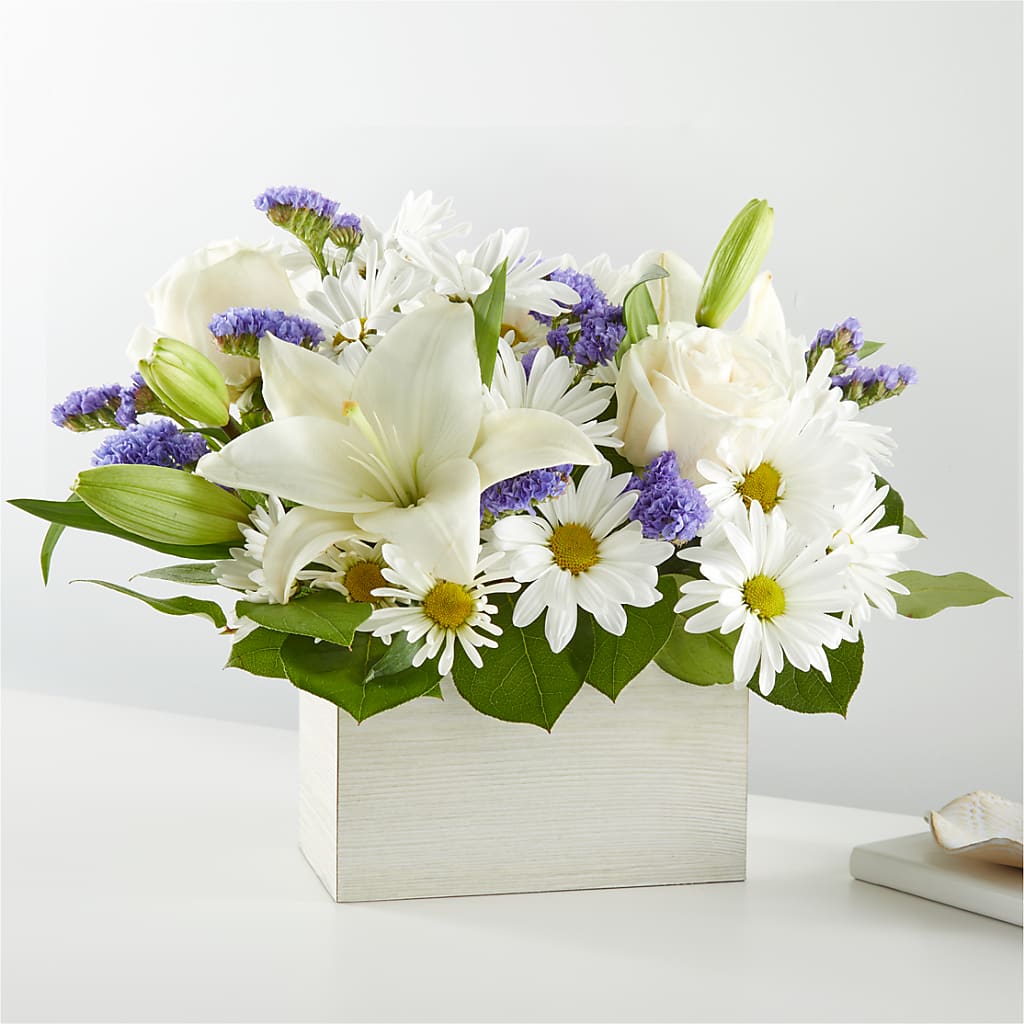 Beyond Blue Box Bouquet – Sandelas Flower Shop, Chicago IL