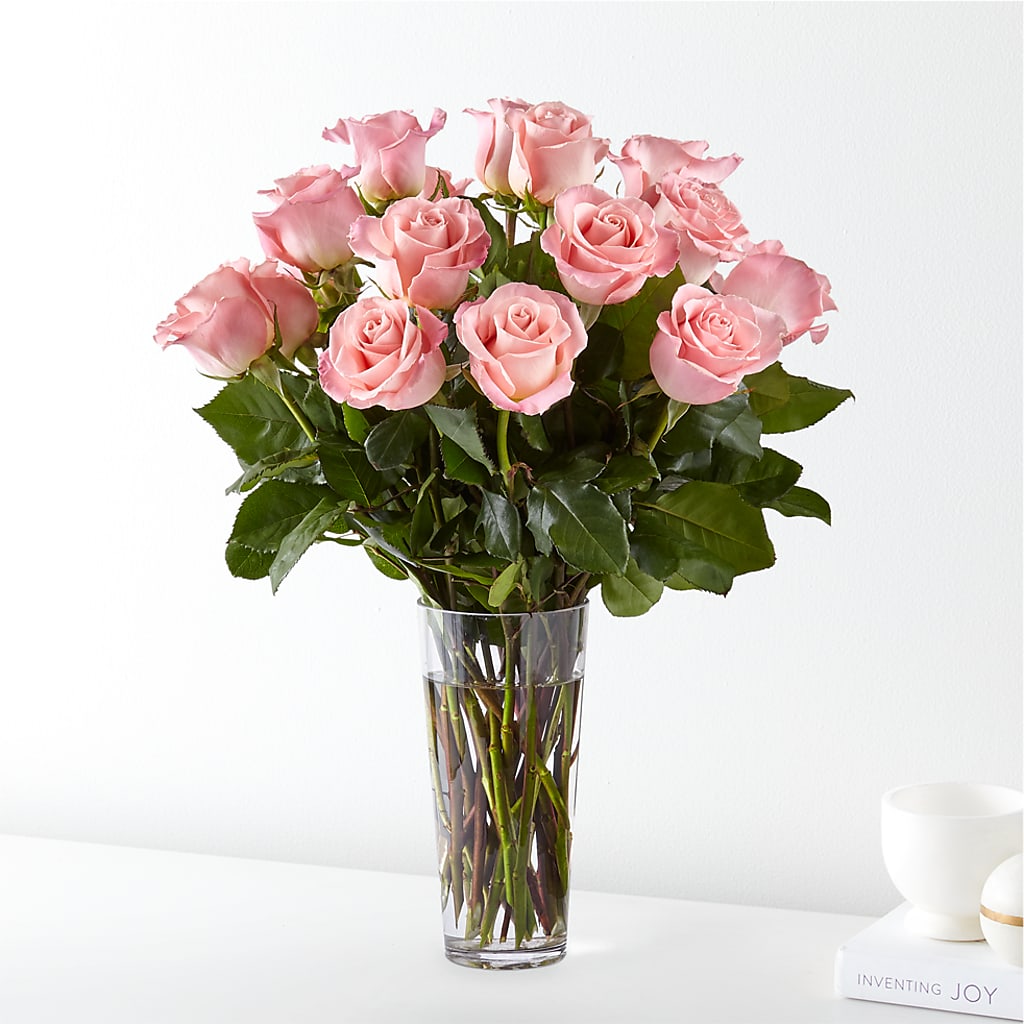 Long Stem Pink Rose Bouquet – Sandelas Flower Shop, Chicago IL