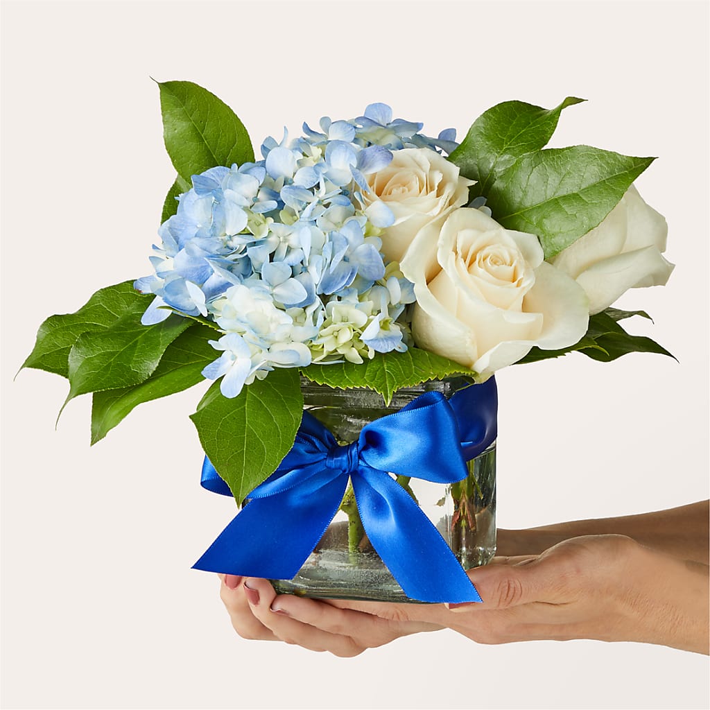 Sky Blue Delight Bouquet – Sandelas Flower Shop, Chicago IL