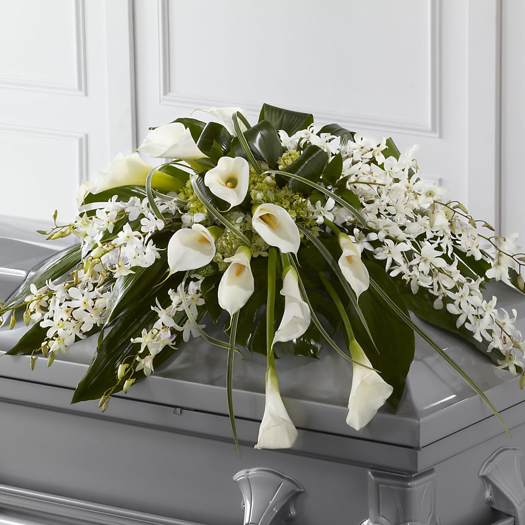 Angel Wings Casket Spray – Sandelas Flower Shop, Chicago IL
