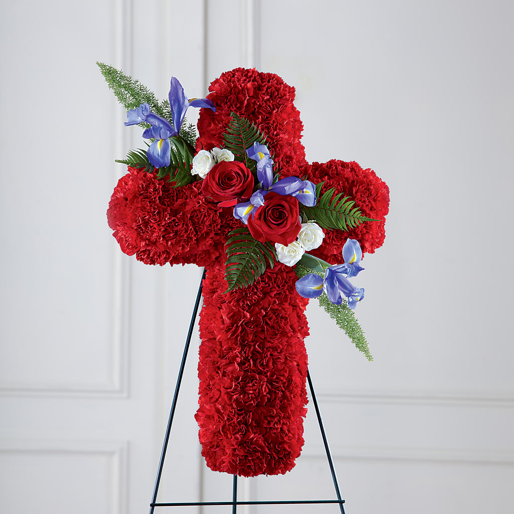 Faithful Hero Floral Cross – Sandelas Flower Shop, Chicago IL