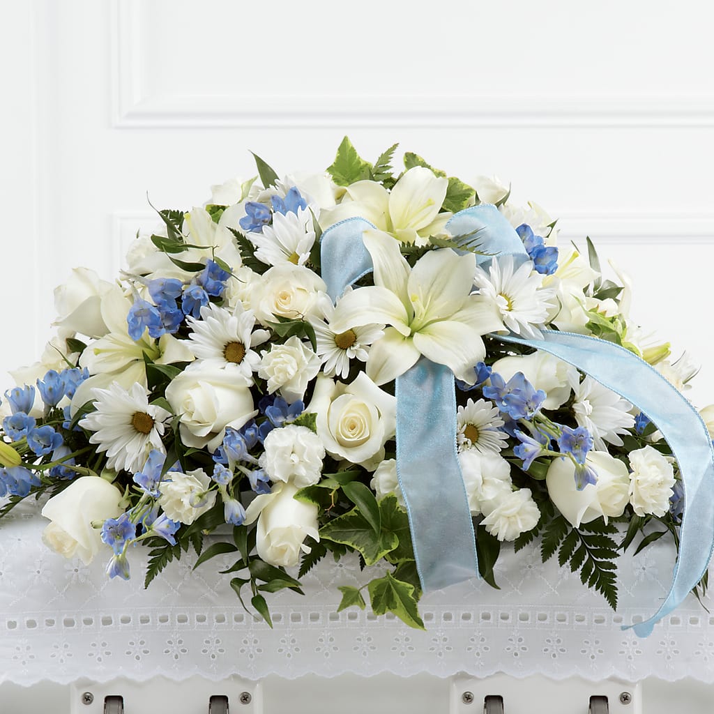 Tender Treasure Casket Spray – Sandelas Flower Shop, Chicago IL