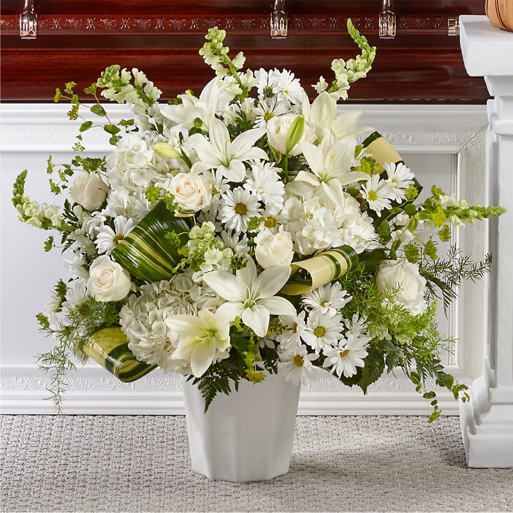 Thoughts of Tranquility Floor Basket – Sandelas Flower Shop, Chicago IL