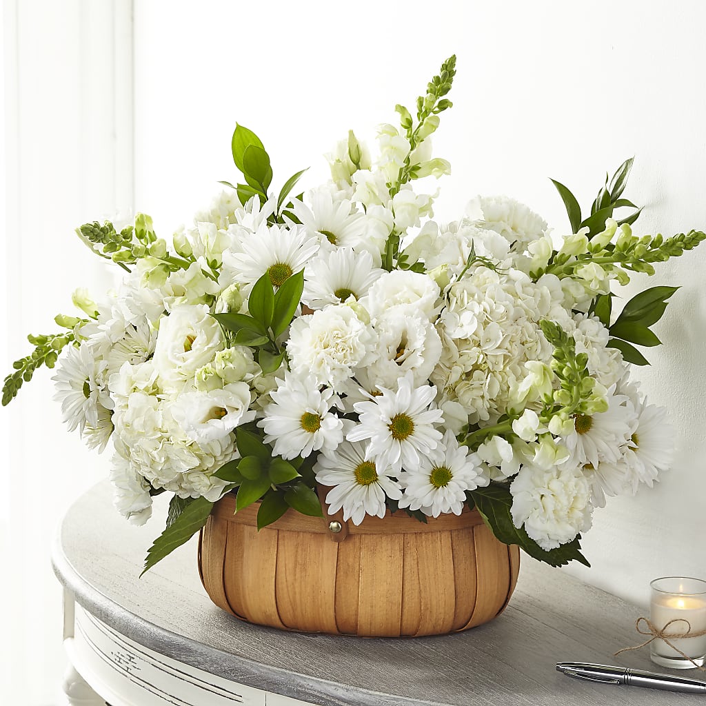 Pure Ivory Basket – Sandelas Flower Shop, Chicago IL