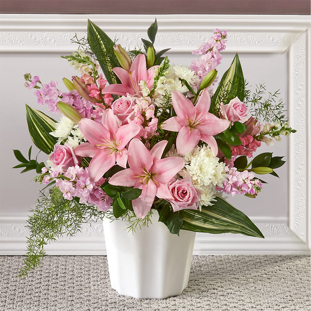Simply Serene Floor Basket – Sandelas Flower Shop, Chicago IL