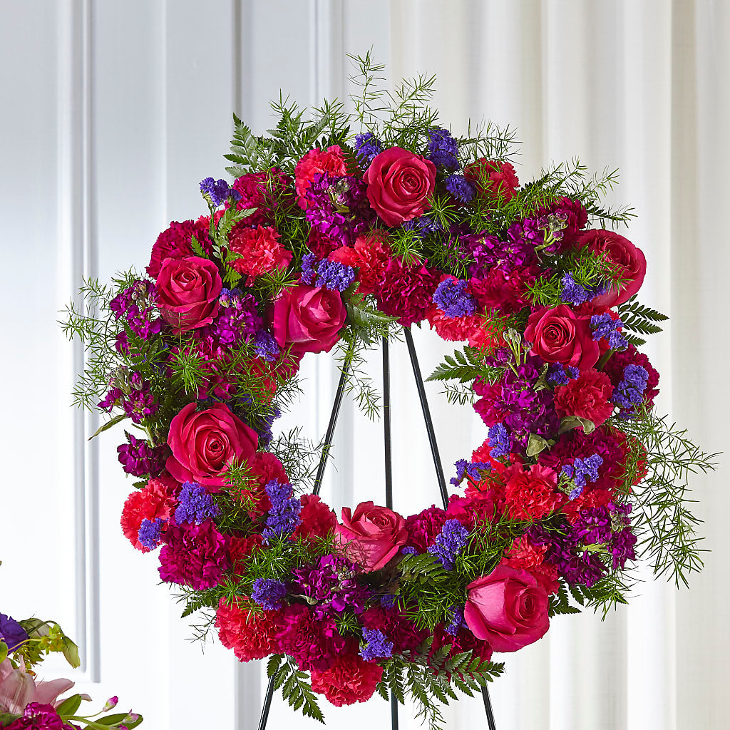 Calming Colors Wreath – Sandelas Flower Shop, Chicago IL