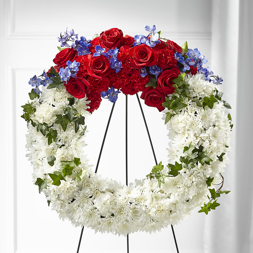 Patriotic Passion Wreath – Sandelas Flower Shop, Chicago IL