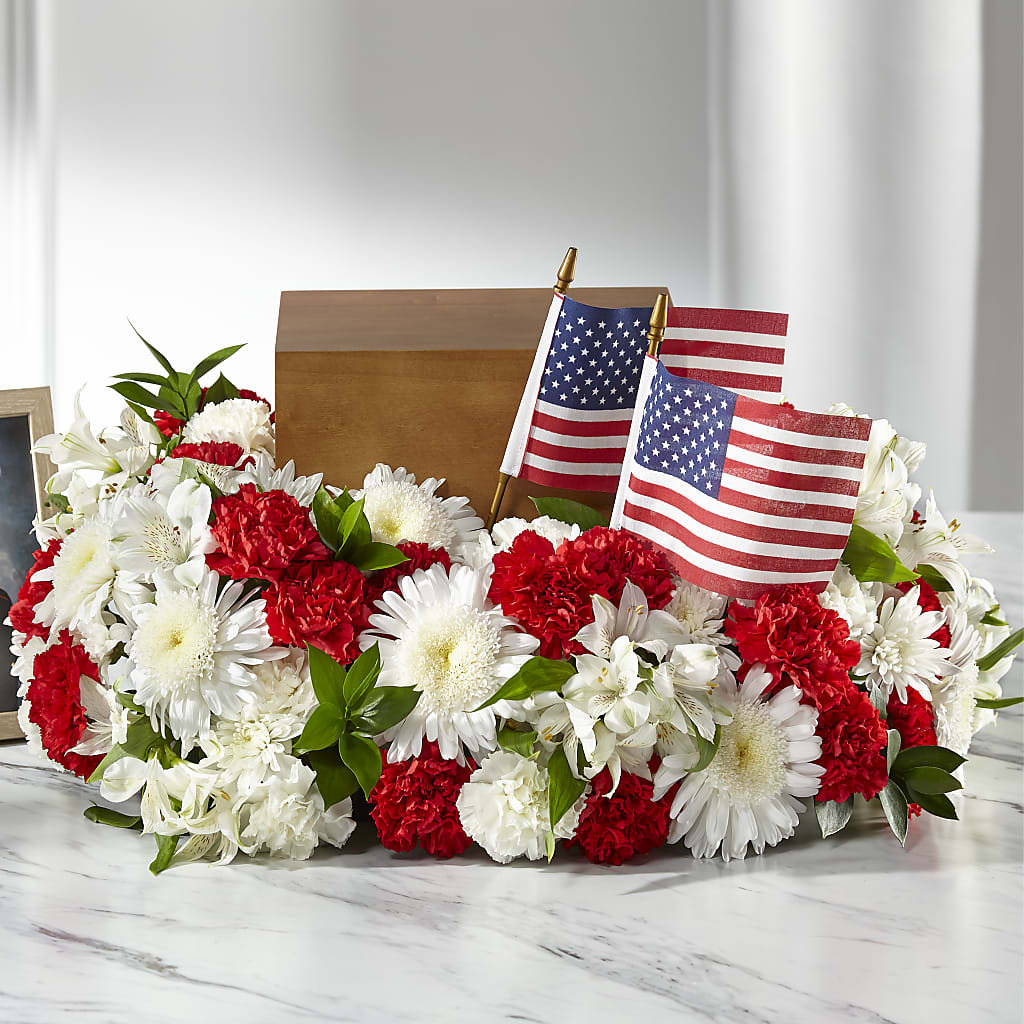 Spirit of Patriotism Cremation Adornment – Sandelas Flower Shop, Chicago IL