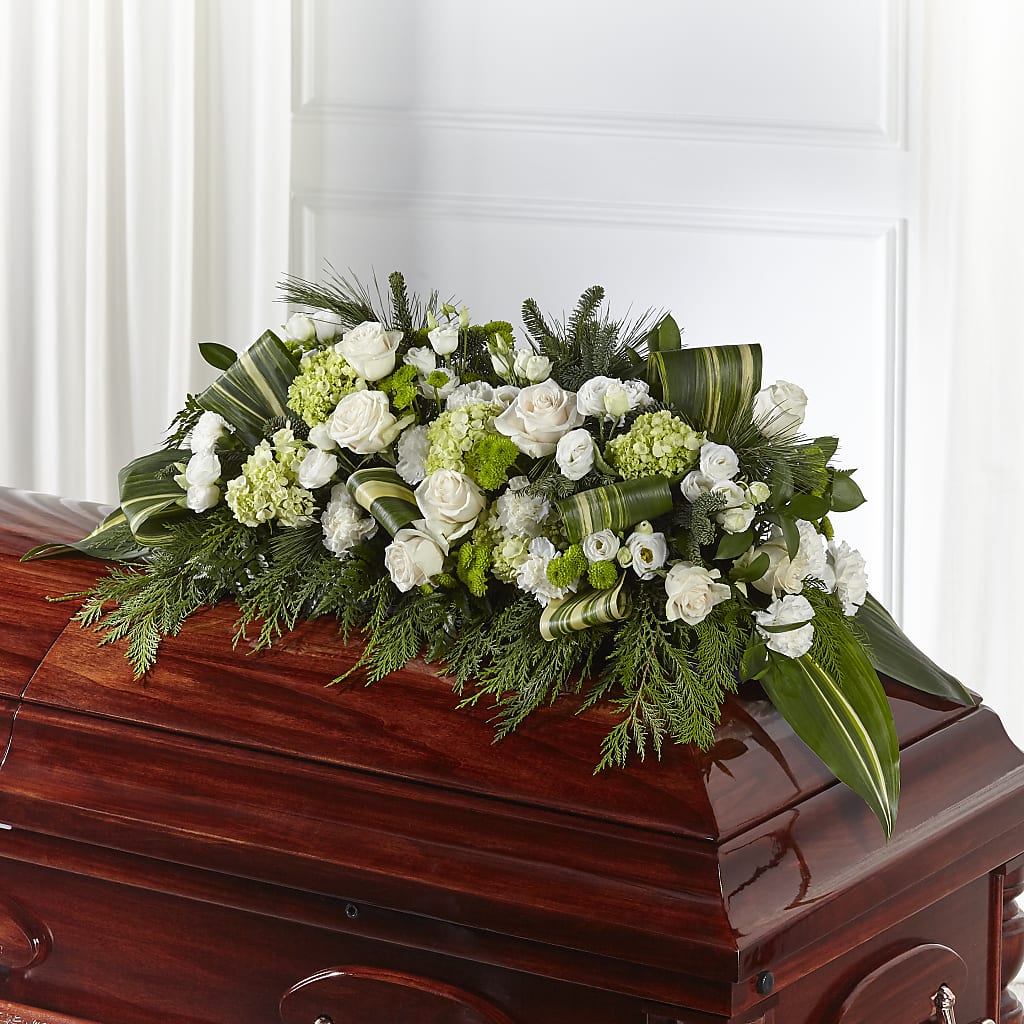 Hopeful Gesture Casket Spray – Sandelas Flower Shop, Chicago IL