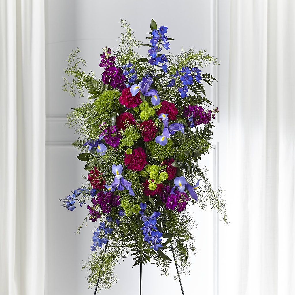 Heavenly Skies Standing Spray – Sandelas Flower Shop, Chicago IL