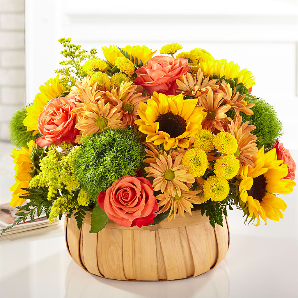 Harvest Sunflower Basket – Sandelas Flower Shop, Chicago IL
