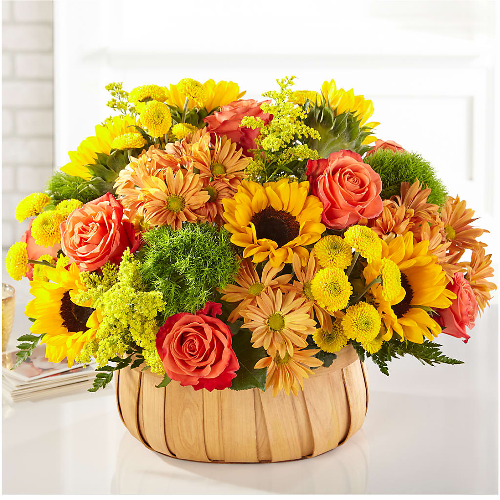 Harvest Sunflower Basket – Sandelas Flower Shop, Chicago IL