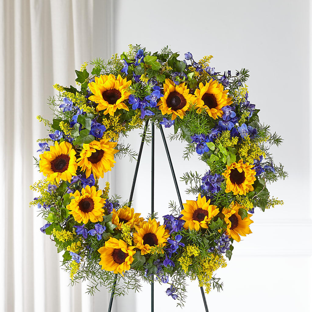 Bright Rays Wreath – Sandelas Flower Shop, Chicago IL