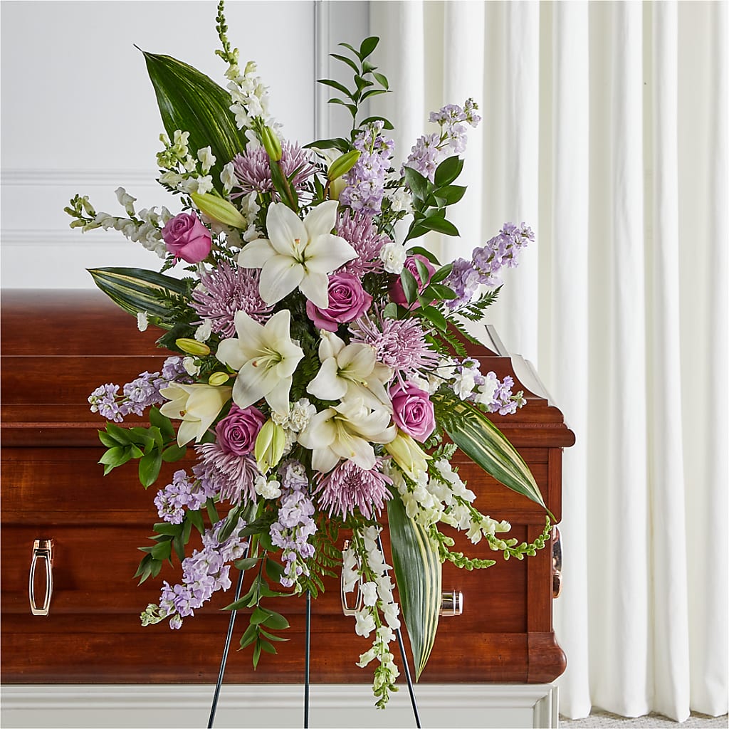 Grateful Hearts Standing Spray – Sandelas Flower Shop, Chicago IL