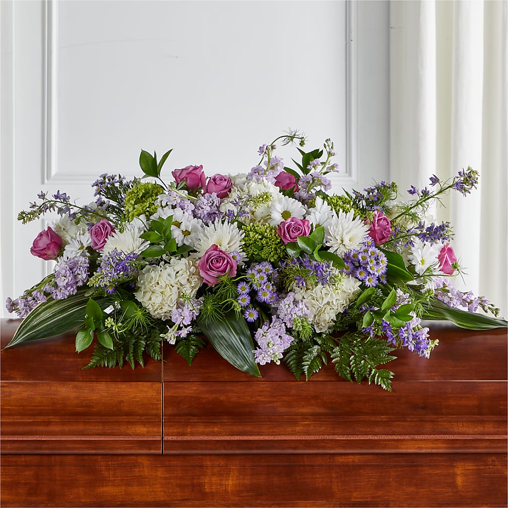 Meadows of Serenity Casket Spray – Sandelas Flower Shop, Chicago IL