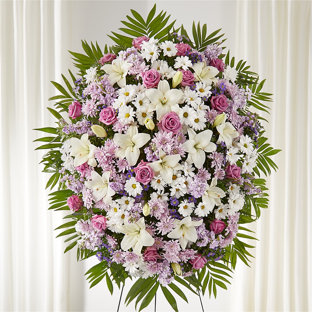 Surrounded by Love Standing Spray – Sandelas Flower Shop, Chicago IL