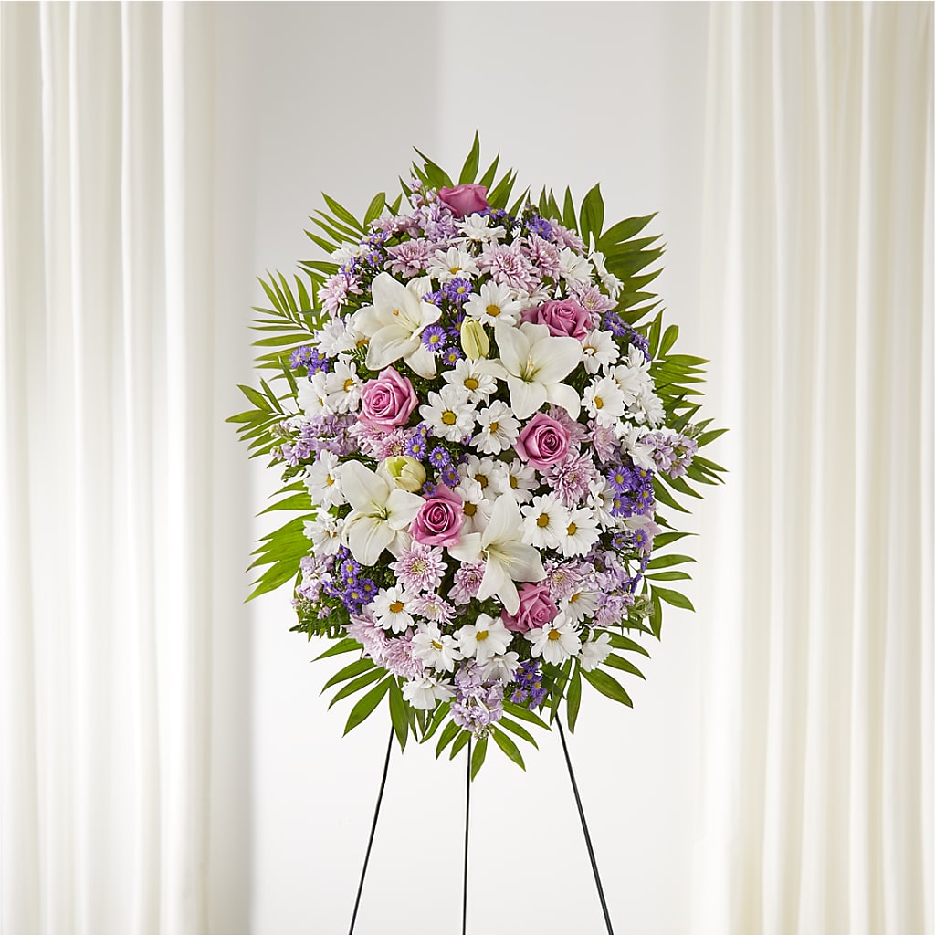 Surrounded by Love Standing Spray – Sandelas Flower Shop, Chicago IL