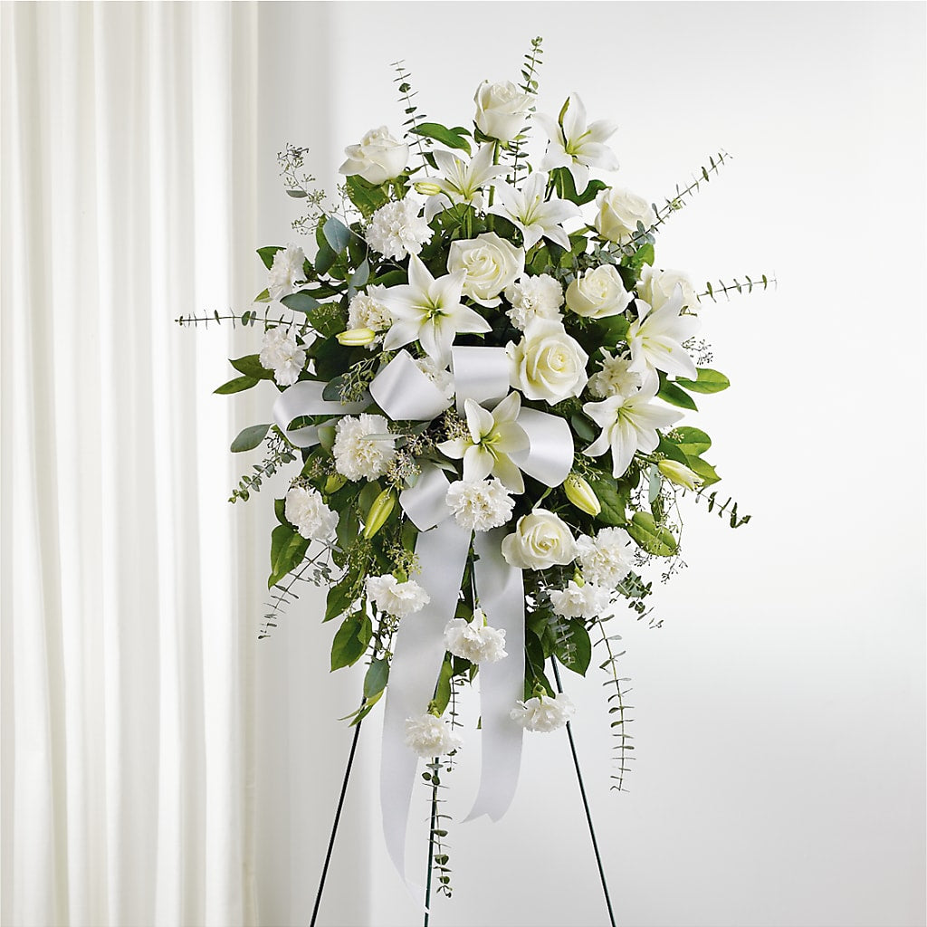 With Care Standing Spray – Sandelas Flower Shop, Chicago IL