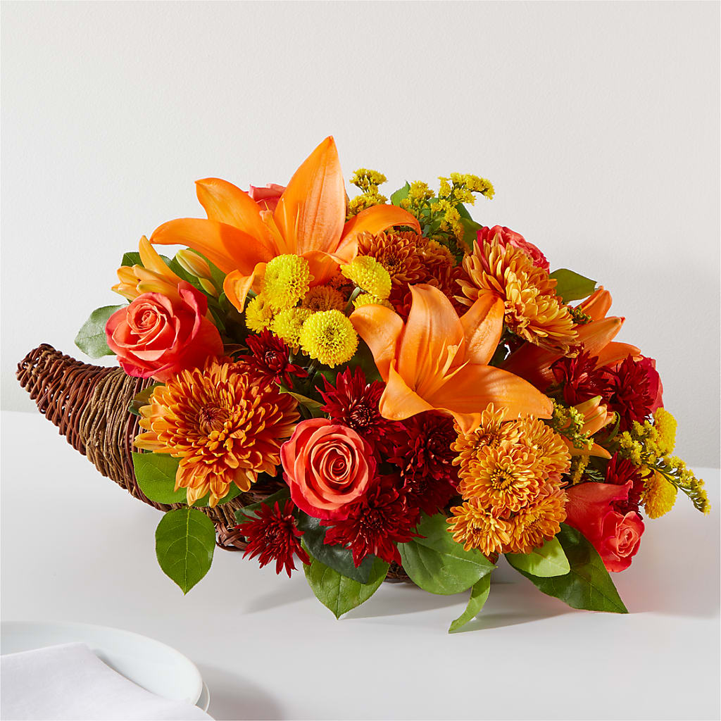 Bouquet of Blessings Cornucopia – Sandelas Flower Shop, Chicago IL