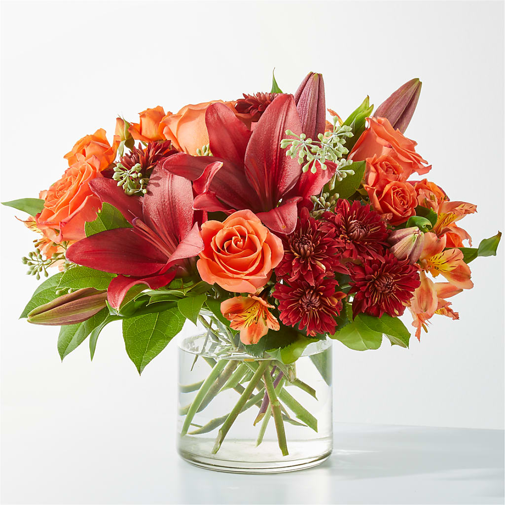 Crimson Leaves Bouquet – Sandelas Flower Shop, Chicago IL