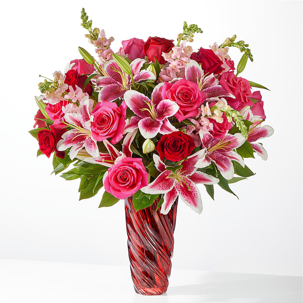 Always You Bouquet with Luxe Swirl Vase – Sandelas Flower Shop, Chicago IL