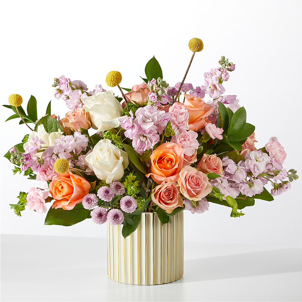 French Market Bouquet with Ivory Vase – Sandelas Flower Shop, Chicago IL