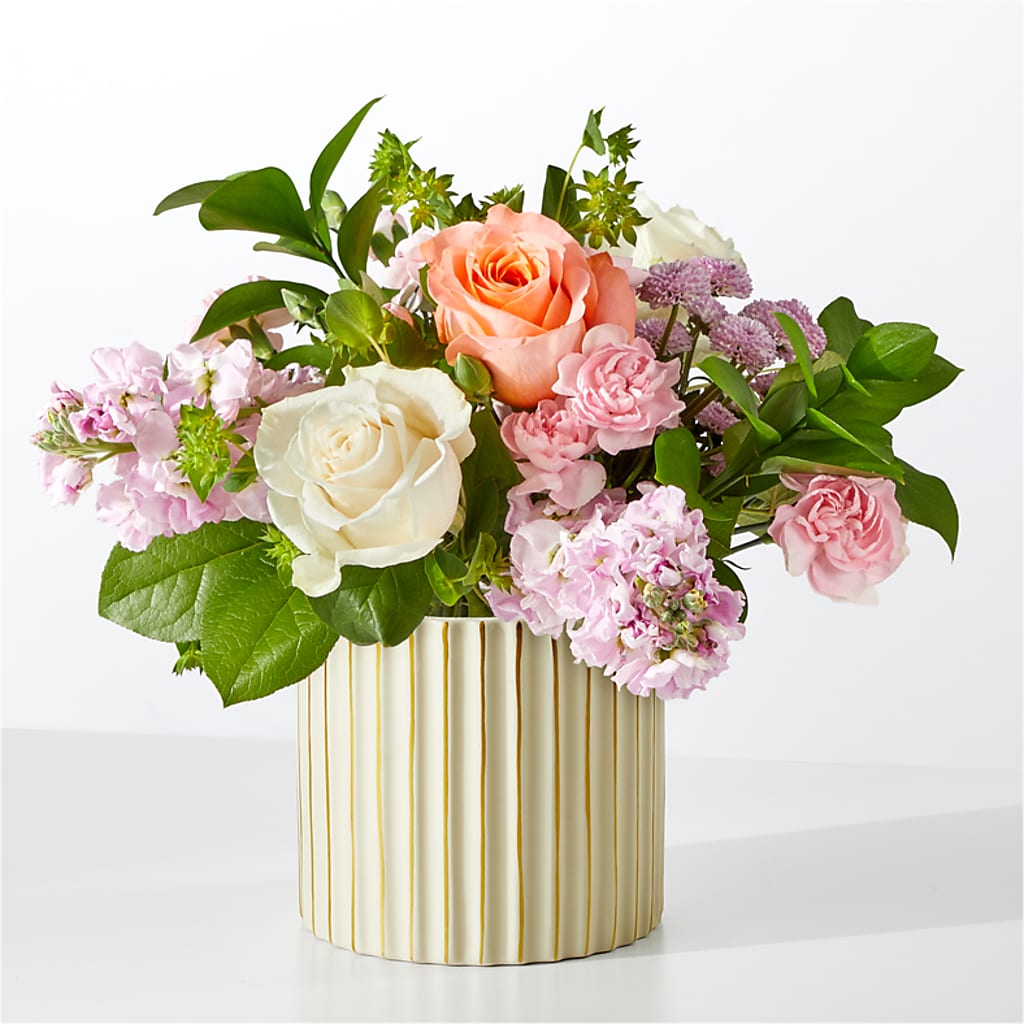 French Market Bouquet with Ivory Vase – Sandelas Flower Shop, Chicago IL