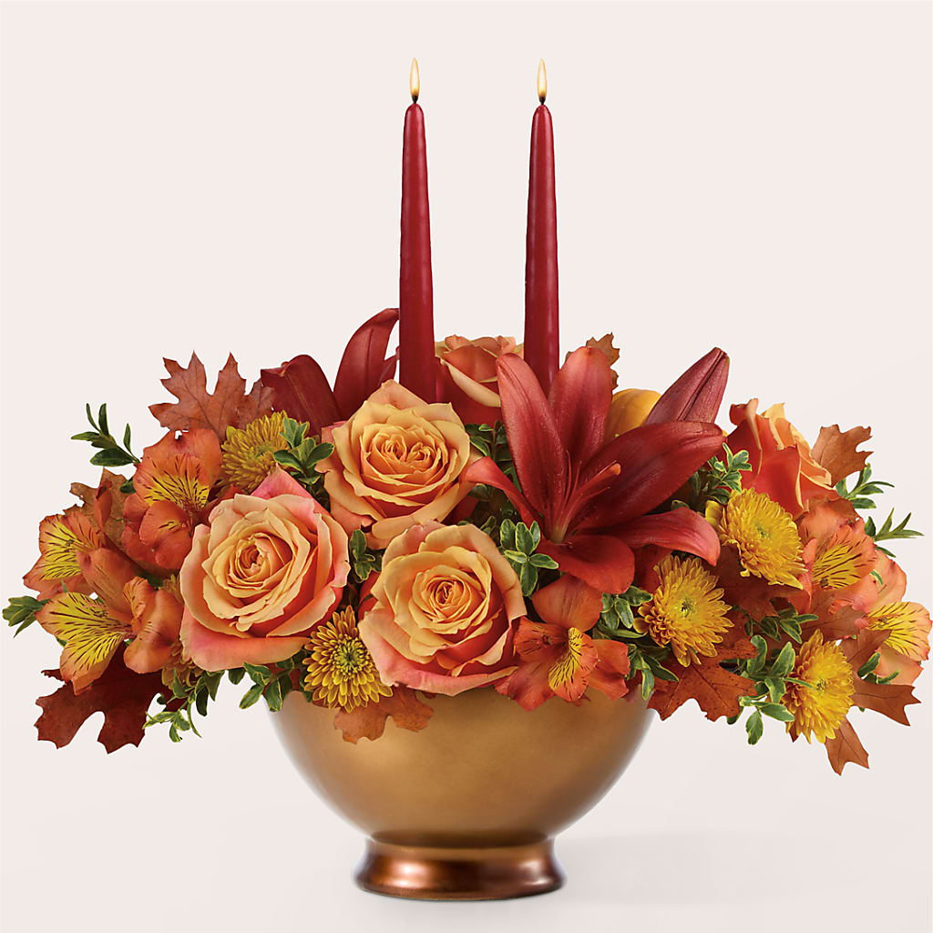 Harvest Table Centerpiece –  Sandelas Flower Shop, Chicago IL