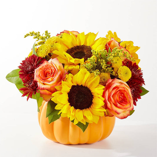 Golden Gourd Pumpkin Bouquet –  Sandelas Flower Shop, Chicago IL