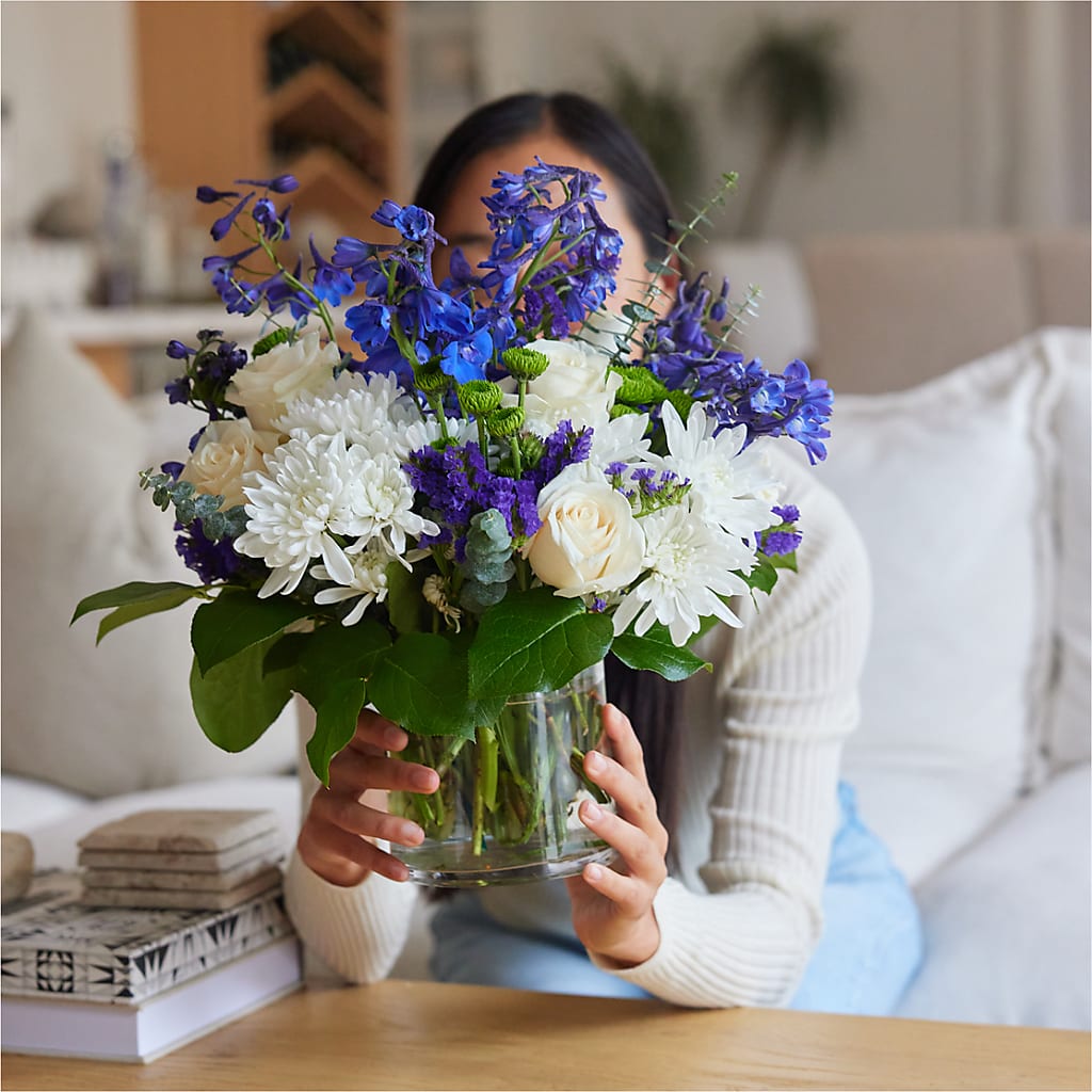 Cerulean Waves Bouquet –  Sandelas Flower Shop, Chicago IL