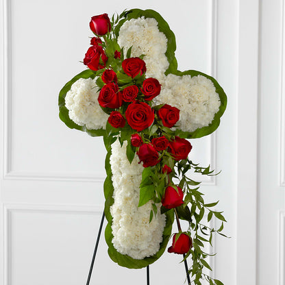 Floral Cross Easel –  Sandelas Flower Shop, Chicago IL