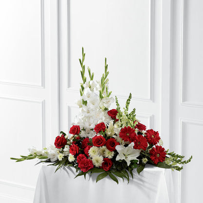 Crimson & White Arrangement –  Sandelas Flower Shop, Chicago IL
