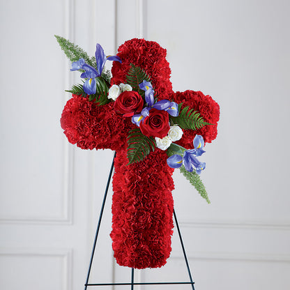 Faithful Hero Floral Cross –  Sandelas Flower Shop, Chicago IL