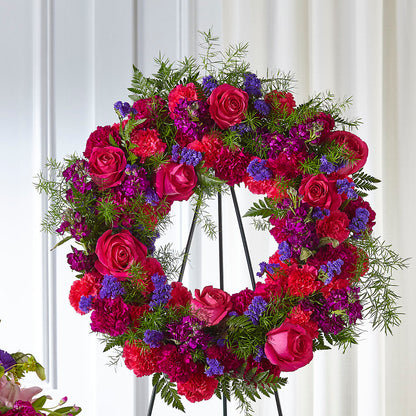 Calming Colors Wreath –  Sandelas Flower Shop, Chicago IL