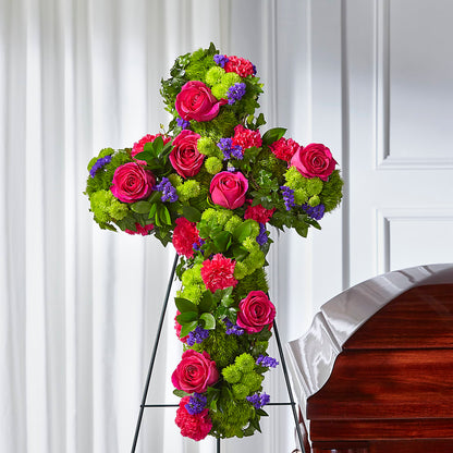 Tribute Rose Floral Cross –  Sandelas Flower Shop, Chicago IL