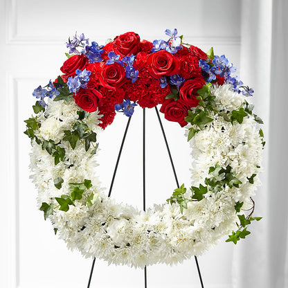 Patriotic Passion Wreath –  Sandelas Flower Shop, Chicago IL