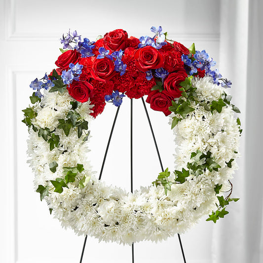 Patriotic Passion Wreath –  Sandelas Flower Shop, Chicago IL