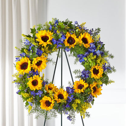 Bright Rays Wreath –  Sandelas Flower Shop, Chicago IL