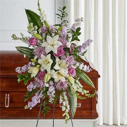 Grateful Hearts Standing Spray –  Sandelas Flower Shop, Chicago IL