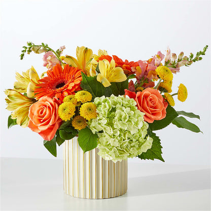 Autumn Sunshine Bouquet with Ivory Vase –  Sandelas Flower Shop, Chicago IL