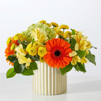 Autumn Sunshine Bouquet with Ivory Vase –  Sandelas Flower Shop, Chicago IL