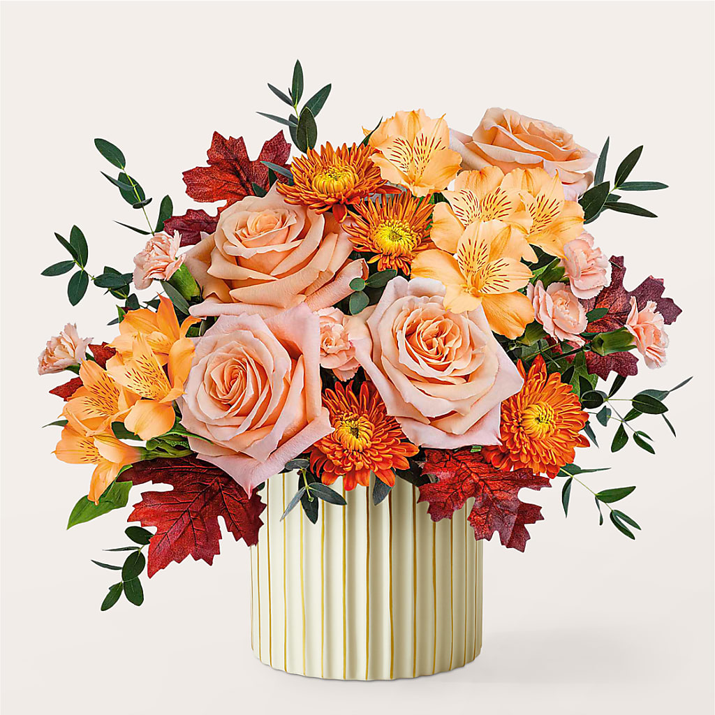 Spiced Latte Bouquet with Ivory Vase –  Sandelas Flower Shop, Chicago IL