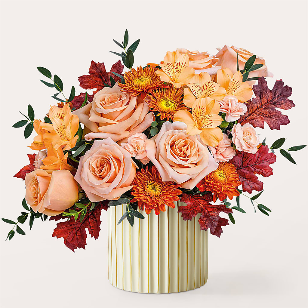 Spiced Latte Bouquet with Ivory Vase –  Sandelas Flower Shop, Chicago IL
