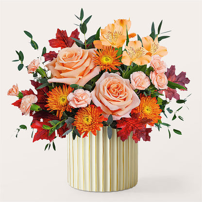 Spiced Latte Bouquet with Ivory Vase –  Sandelas Flower Shop, Chicago IL