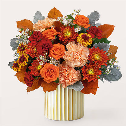 Merlot Bouquet with Ivory Vase –  Sandelas Flower Shop, Chicago IL