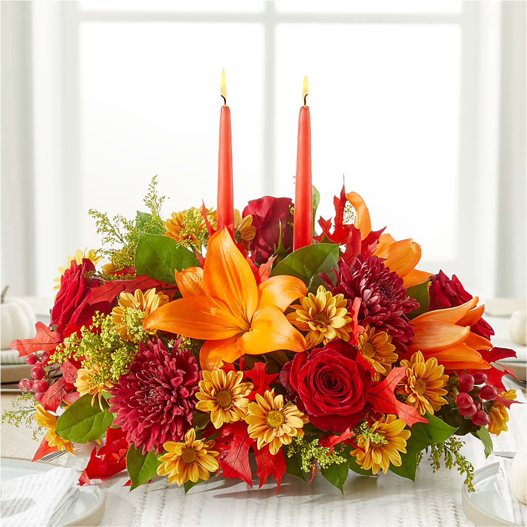 Autumn's Embrace Centerpiece –  Sandelas Flower Shop, Chicago IL