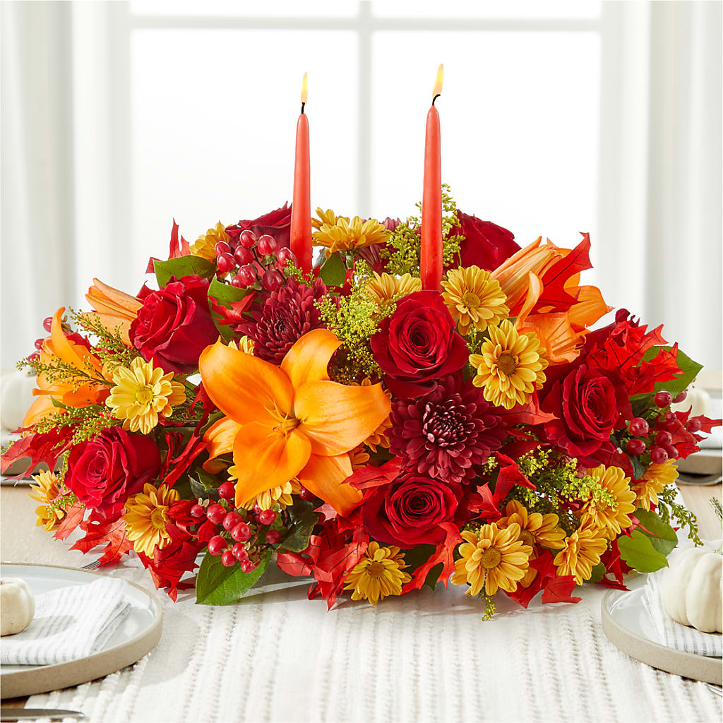 Autumn's Embrace Centerpiece –  Sandelas Flower Shop, Chicago IL