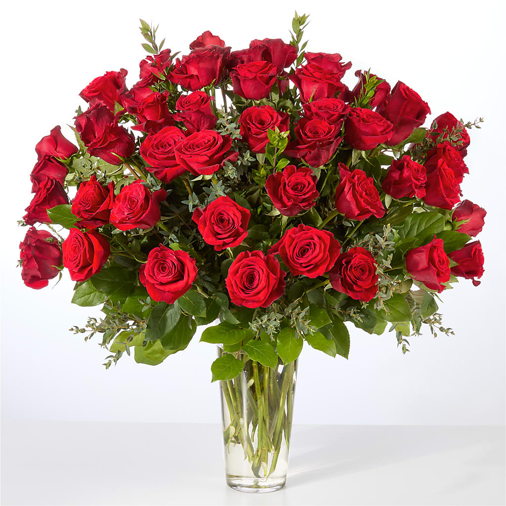 Forever Yours Fifty Stem Red Rose Bouquet –  Sandelas Flower Shop, Chicago IL
