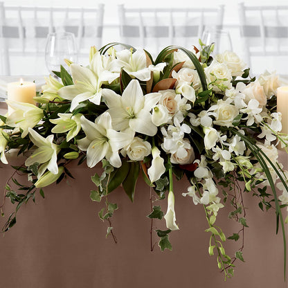 White Linen Arrangement –  Sandelas Flower Shop, Chicago IL