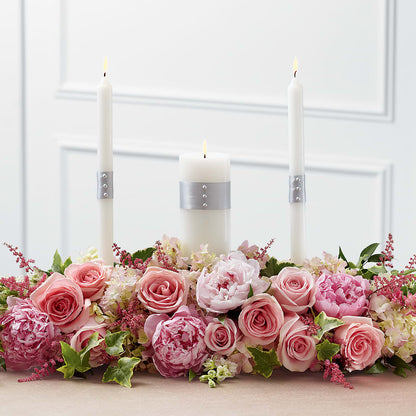 Worldwide Romance Unity Candle Arrangement –  Sandelas Flower Shop, Chicago IL